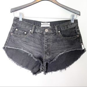 One Teaspoon Rollers Shorts Size 28 Black Low Waist Distressed Denim Sho…